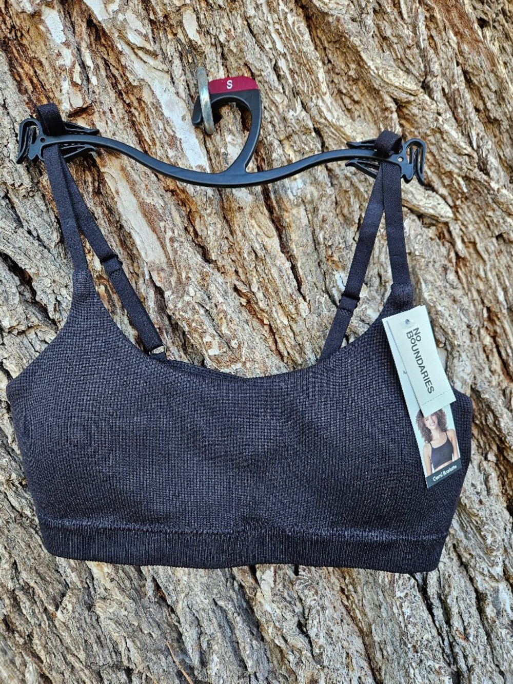 NWT No Boundaries Seamless Cami Bralette Black Size Small
